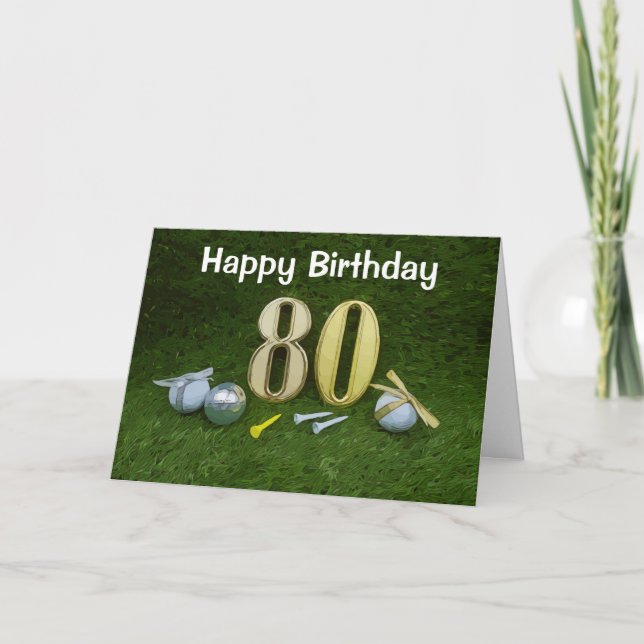 Tarjeta 80 Aniversario del natalicio del golfista con pelo (Anverso)