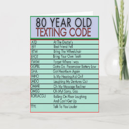 Tarjeta 80 años de edad Código de Textos Graciosos Cumplea