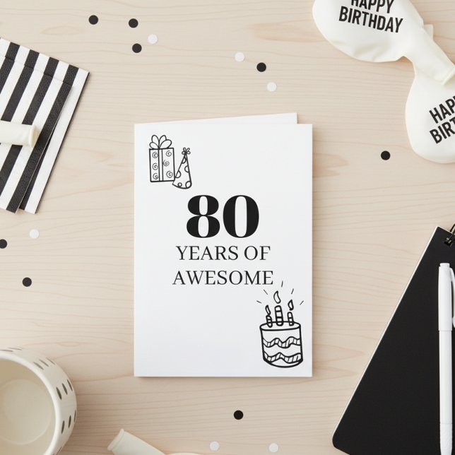 Tarjeta 80 años de genialidad cumpleaños 80 (Subido por el creador)