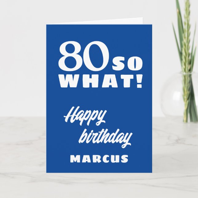 Tarjeta 80 Así que qué gracioso cita tipografía 80 cumplea (Anverso)