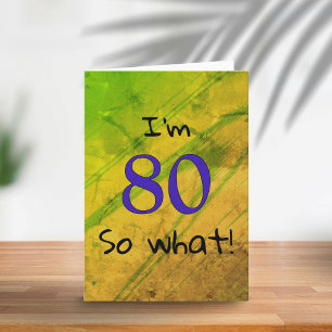 Tarjeta 80 Cumpleaños Verde Divertido