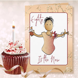 Tarjeta 80 Fabulosas Personalizados Rosa Dorada