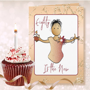 Tarjeta 80 Fabuloso Cumpleaños Divertido Femenino Cartoon