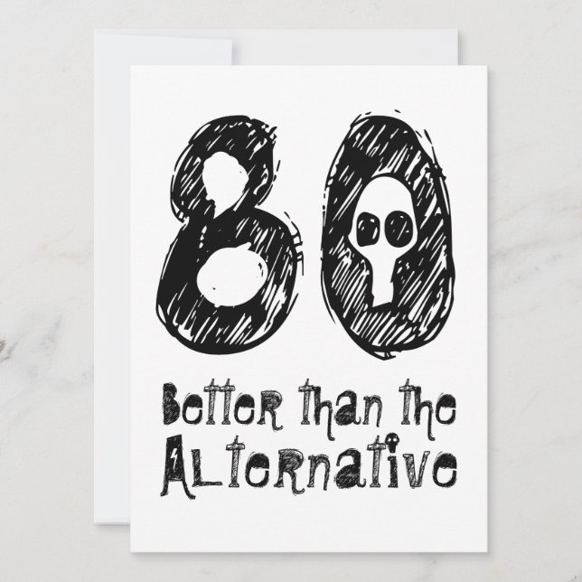 Tarjeta 80 Mejor que Alternativa 80 cumpleaños gracioso Q8 (Anverso)