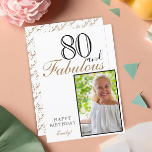 Tarjeta 80 y Fabuloso Elegante Cumpleaños Foto