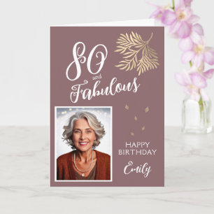 Tarjeta 80 y Fabuloso Follaje Cumpleaños 80 Foto