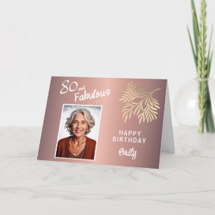 Tarjeta 80 y Fabuloso Follaje Cumpleaños 80 Foto