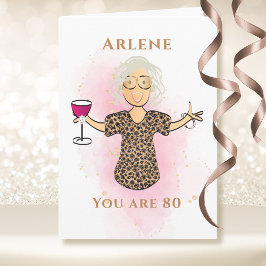 Tarjeta 80 y Fabulous Funny Lady 80th Birthday Personaliza