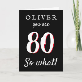 Tarjeta 80 y qué Tipografía divertida Cumpleaños 80 negro
