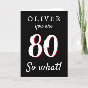 Tarjeta 80 y qué Tipografía divertida Cumpleaños 80 negro