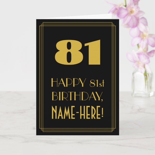 Tarjeta 81 Aniversario - Aspecto inspirado en el Art Deco  (Orquídea)