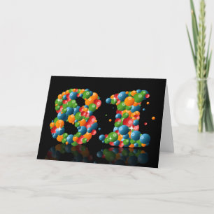Tarjeta 81° cumpleaños con números formados de bolas