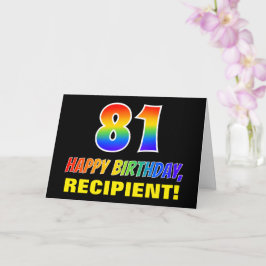 Tarjeta 81° cumpleaños: negrita, diversión, simple, arcoir