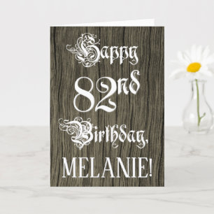 Tarjeta 82º cumpleaños: Elegante y brillante texto; aparie