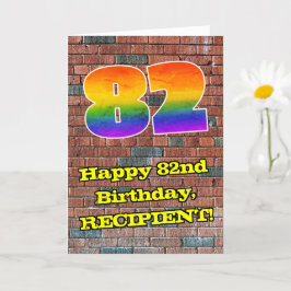 Tarjeta 82.º cumpleaños: Arcoiris 82 inspirado en graffiti