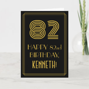 Tarjeta 82° cumpleaños: Aspecto inspirado en el Art Deco "