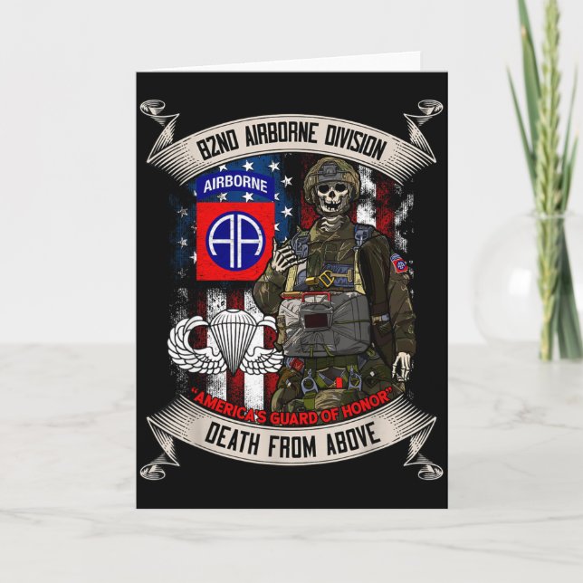 Tarjeta 82nd Airborne Di Paratrooper Fort Bragg Jump Wings (Anverso)