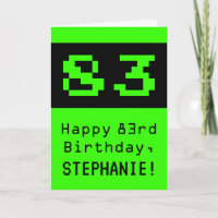 83º Cumpleaños: Estilo Friki / Geek "83" y Nombre