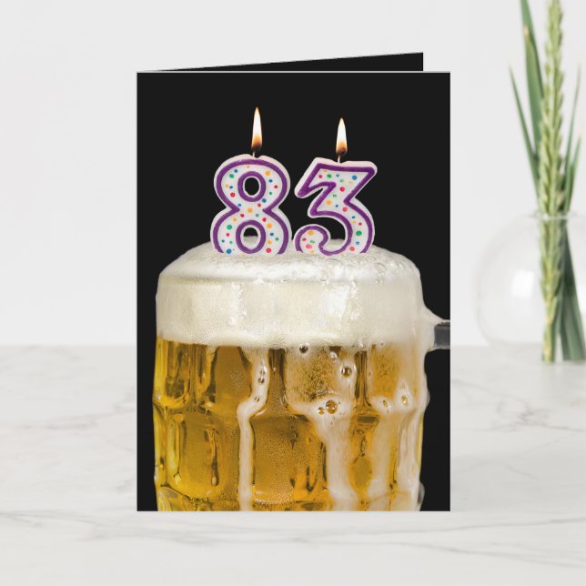 Tarjeta 83.ª Cerveza de cumpleaños con negro (Anverso)