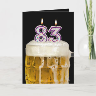 Tarjeta 83.ª Cerveza de cumpleaños con negro