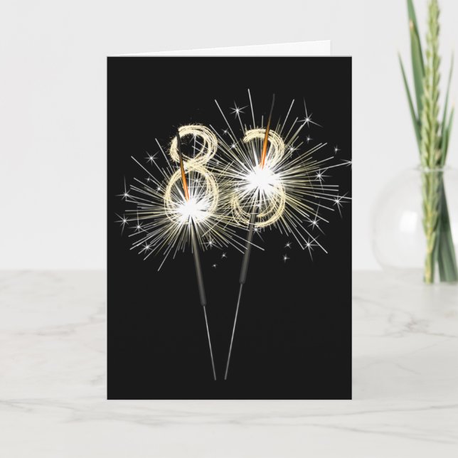Tarjeta 83.ª estafadora de cumpleaños en negro (Anverso)