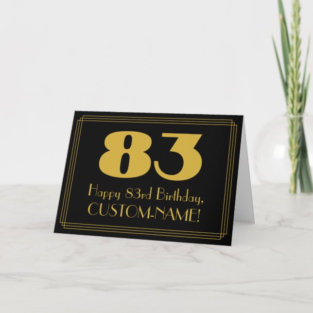 Tarjeta 83.º cumpleaños: Aspecto inspirado en el Art Deco  (Anverso)