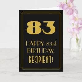 Tarjeta 83 Aniversario - Aspecto inspirado en el Art Deco 