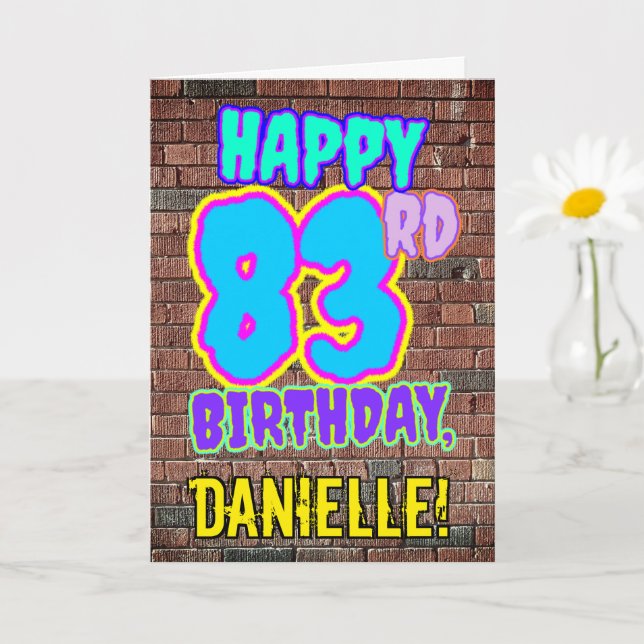 Tarjeta 83 Aniversario - Diversión, graffiti urbano inspir (Planta pequeña)