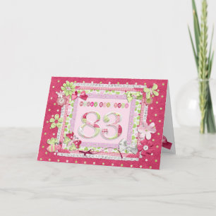 Tarjeta 83 años estilo scrapbooking