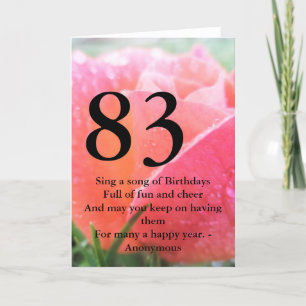 Tarjeta 83 cumpleaños