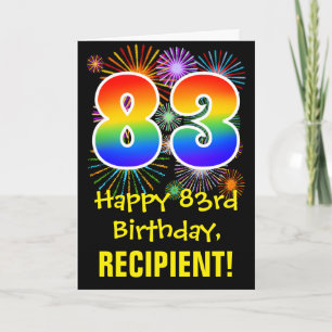 Tarjeta 83° cumpleaños: Patrón de fuegos artificiales dive