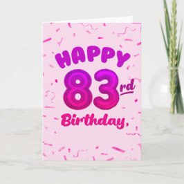 Tarjeta 83rd Balloon Number Custom Name Birthday Card