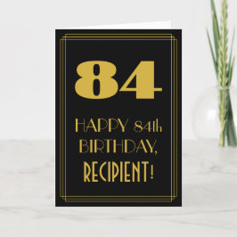 Tarjeta 84º cumpleaños - Aspecto inspirado en el Art Deco 