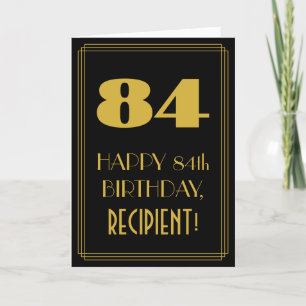 Tarjeta 84º cumpleaños - Aspecto inspirado en el Art Deco