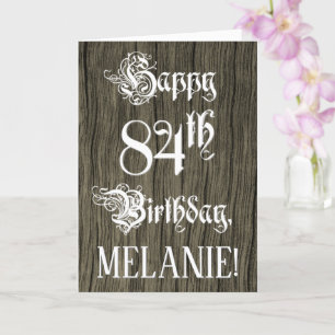 Tarjeta 84º cumpleaños: Elegante texto, elegante; aparienc