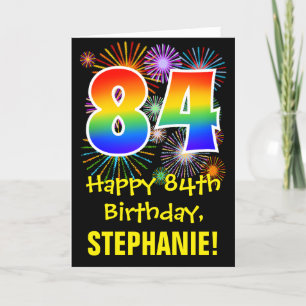 Tarjeta 84º cumpleaños: Patrón de fuegos artificiales dive