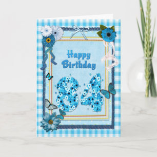 Tarjeta 84.º cumpleaños con un efecto scrapbook