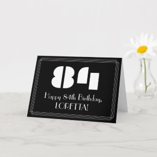 Tarjeta 84° cumpleaños: Aspecto inspirado en el Art Deco "