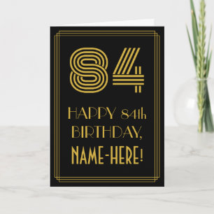 Tarjeta 84° cumpleaños: Aspecto inspirado en el Art Deco "