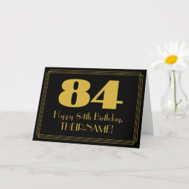 Tarjeta 84° cumpleaños: Aspecto inspirado en el Art Deco "