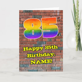 Tarjeta 85º cumpleaños: Arcoiris 85 inspirado en graffitis