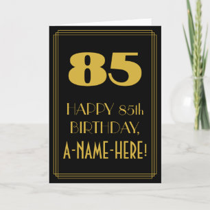 Tarjeta 85º cumpleaños ~ Art Deco Inspirado Aspecto "85" y