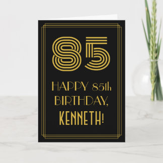 Tarjeta 85º cumpleaños: Aspecto inspirado en el Art Deco "