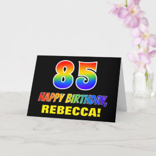 Tarjeta 85º cumpleaños: audaz, divertido, simple, arcoiris