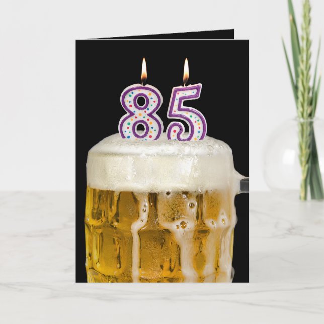 Tarjeta 85.ª Cerveza de cumpleaños con negro (Anverso)