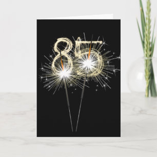 Tarjeta 85.ª estafa de cumpleaños en negro