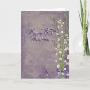 Tarjeta 85.º cumpleaños con lirio del valle