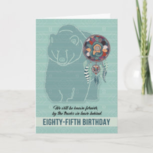Tarjeta 85.º cumpleaños Oso nativo americano