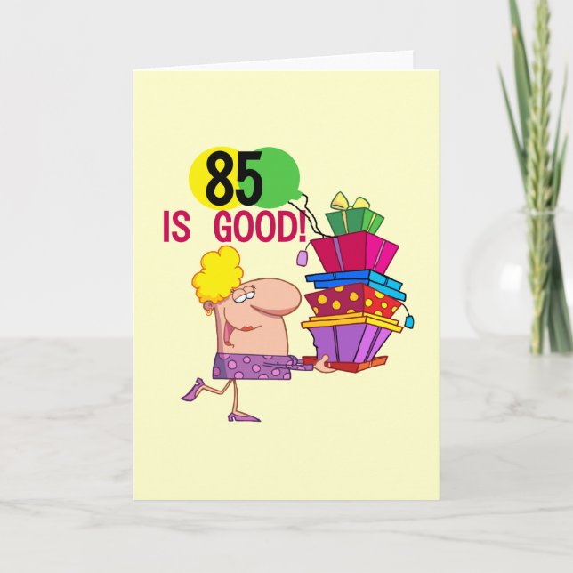 Tarjeta 85 es camisetas y regalos de cumpleaños buenos (Anverso)