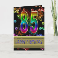 85o Cumpleaños con las burbujas y los fuegos